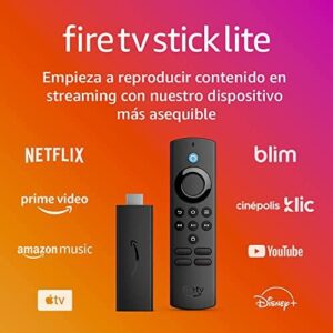 Fire TV Stick Lite con la más reciente generación control remoto por voz Alexa | Lite (no controla la televisión), dispositivo de streaming en HD