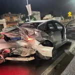 Encontronazo de camioneta contra auto en carretera de Tequis hacia San Juan